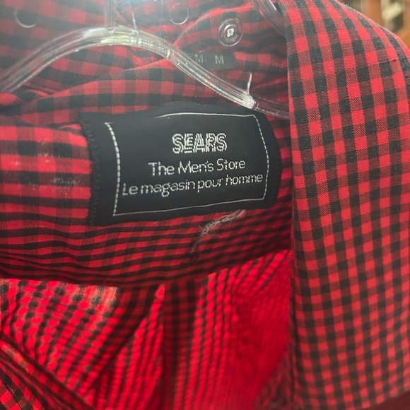 Vintage Sears Red and Black Plaid Shirt M - Picture 3 of 15